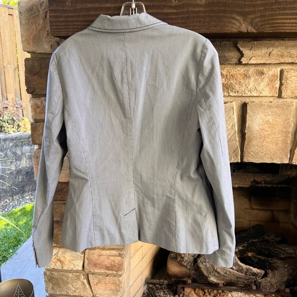 Espirt Seersucker Blue Blazer Jacket Size 8 - Picture 2 of 7